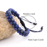 6mm Tiger Eye Stone Beads Double Layer Bracelet