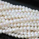 Natural Round Pearl Loose Beads 7-8mm Women's DIY Jewelry