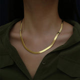 75cm Silver Plated Snake Chain Necklace Stainless Steel Choker