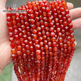 High 7A Natural Red Agate Diamond Shape Faceted Beads Loose Spacer - Pick Size