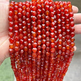 High 7A Natural Red Agate Diamond Shape Faceted Beads Loose Spacer - Pick Size