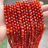 High 7A Natural Red Agate Diamond Shape Faceted Beads Loose Spacer - Pick Size