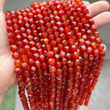 High 7A Natural Red Agate Diamond Shape Faceted Beads Loose Spacer - Pick Size
