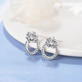 7mm Round CZ Stud Earring 925 Silver Sterling Fine Jewelry Brincos