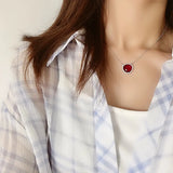 Crystal Pendant Jewelry Sets - Purple Yellow Red Necklace for Women