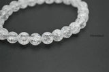 8mm Clear Crack Crystal Quartz Stone Bracelet