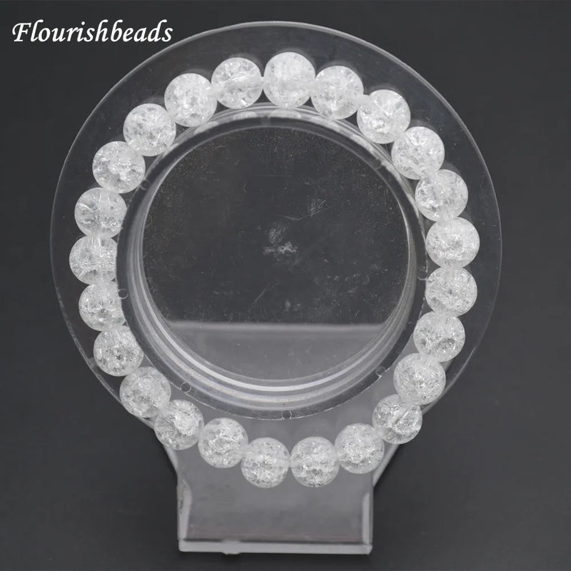8mm Clear Crack Crystal Quartz Stone Bracelet