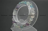 Natural Mix Fluorite Quartz Stone Round Beads Bracelet