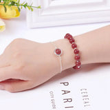 8mm Natural Stone Beads Bracelet Elastic Jewelry Set