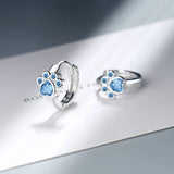 925 Silver CZ Dolphin Footprint Hoop Earrings for Women