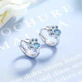 925 Silver CZ Dolphin Footprint Hoop Earrings for Women