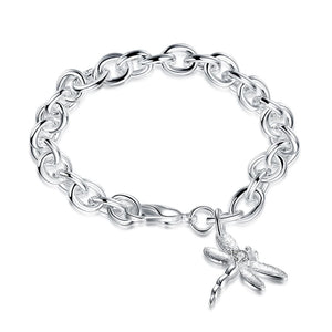 925 Silver Dragonfly Zircon Bracelet for Women