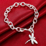 925 Silver Dragonfly Zircon Bracelet for Women