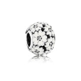 925 Silver Charm Jewelry Diamond Flower Loose Beads