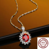 925 Silver Ruby Pendant Necklace Elegant Jewelry