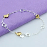 925 Silver Heart Charm Bracelet - Women