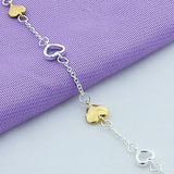 925 Silver Heart Charm Bracelet for Women Girl Chain Bracelet