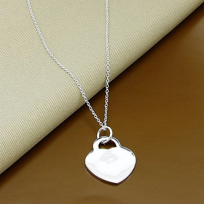 925 Silver Heart Necklace Women's Celestial Jewelry