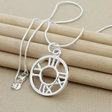 925 Silver Pendant Star Round Cross Heart Necklace Women Jewelry