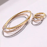 925 Silver & Plated Honeycomb Bracelet - Smooth Surface Bangle Style