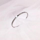 925 Silver & Plated Honeycomb Bracelet - Smooth Surface Bangle Style