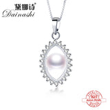925 Silver Freshwater Pearl Pendant For Women with Zircon