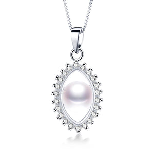 925 Silver Freshwater Pearl Pendant For Women with Zircon