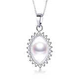 925 Silver Freshwater Pearl Pendant For Women with Zircon