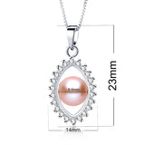 925 Silver Freshwater Pearl Pendant For Women with Zircon