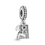 925 Silver Celebration Dangle Charm for Necklace or Bracelet Women
