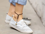 925 Silver Anklet Bells Tiger Year Stone Jade Tassel Bohemian Style