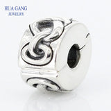 925 Silver Heart Intertwined Beads for Pandora Bracelets DIY