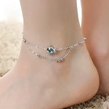 925 Silver Beads Anklet Japan Style Fish Female Student Cartoon Gift