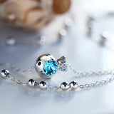 925 Silver Beads Anklet Japan Style Fish Female Student Cartoon Gift