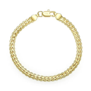 925 Silver Bracelet 5mm Flat Chain 18k Bracelet Man Woman Chram Gift