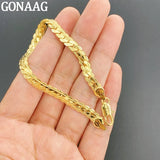 925 Sterling Silver 5mm Flat Sideways Chain Bracelet 18k - Gift