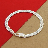 925 Sterling Silver 8 Inch Flat Snake Chain Bracelet