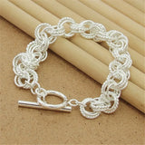 925 Sterling Silver Interlocking Bracelet 8 Inch
