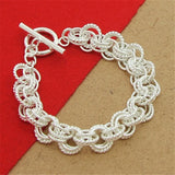 925 Sterling Silver Interlocking Bracelet 8 Inch