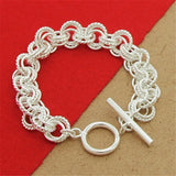 925 Sterling Silver Interlocking Bracelet 8 Inch