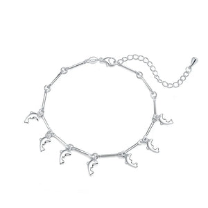 925 Sterling Silver Bow Pendant Bracelet Hand Charm Wedding Jewelry