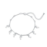 925 Sterling Silver Bow Pendant Bracelet Hand Charm Wedding Jewelry