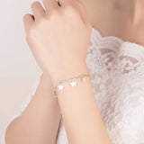 925 Silver Butterfly Pendant Bracelet for Girls Wedding Charm Jewelry