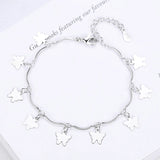 925 Silver Butterfly Pendant Bracelet for Girls Wedding Charm Jewelry