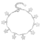 925 Silver Butterfly Pendant Bracelet for Girls Wedding Charm Jewelry
