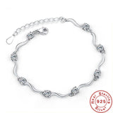 925 Silver Bracelet Purple Zircon Engagement Wedding Jewelry