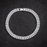 925 Silver Bracelet Zircon Crystal Jewelry Women Engagement Wedding
