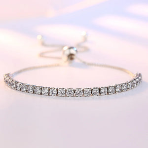 925 Silver Zircon Crystal Tennis Bracelet for Women
