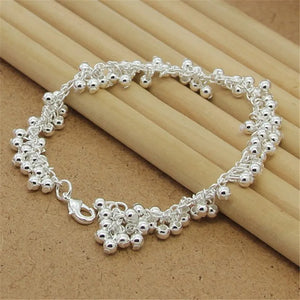 925 Silver Bracelet with Grape Pearl Beads for Women