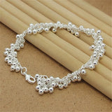 925 Silver Bracelet Grape Pearl Beads Women's Party Jewelry